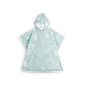 Toalla poncho dinosaurios azul 70x140