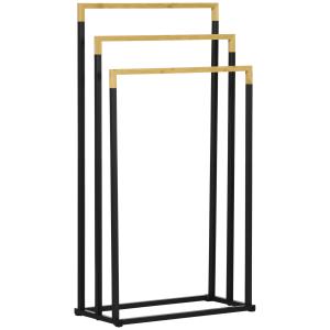 Toallero de pie negro 45 x 22.5 x 86 cm