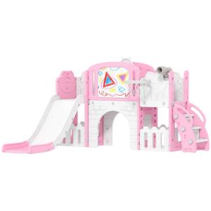 Tobogán infantil 176x150x94 cm rosa