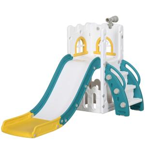 Tobogán infantil 70x177x92 cm amarillo y verde