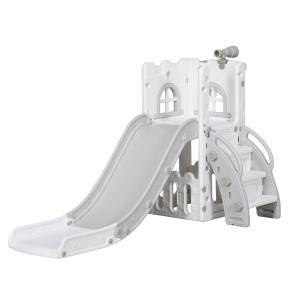 Tobogán infantil 70x177x92 cm blanco y gris