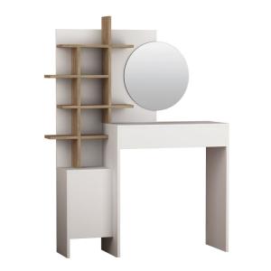 Tocador 10 estantes 1 puerta  h151 cm - efecto blanco y rob…