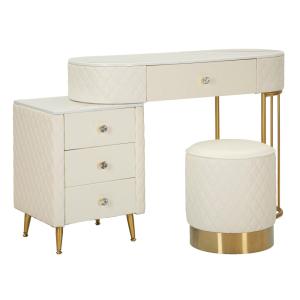 Tocador de ecopiel con puf cm 120x40x75