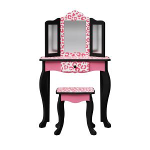 Tocador de juguete para niñas, 100cm, rosa/negro