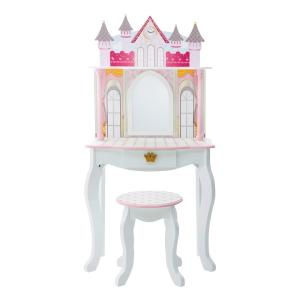 Tocador de juguete para niñas, 118cm, rosa/blanco