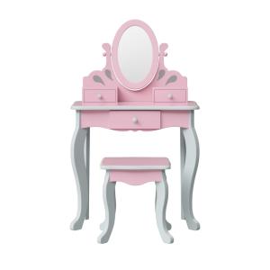 Tocador de juguete para niñas, 99cm, rosa/gris