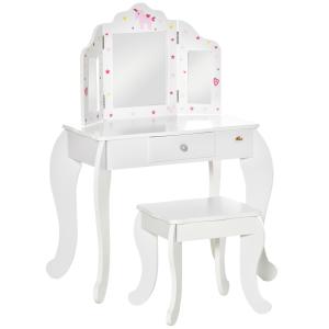 Tocador de madera infantil 63x40x85.5 cm blanco