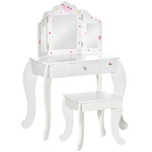 Tocador de madera infantil blanco 63 x 40 x 85.5 cm