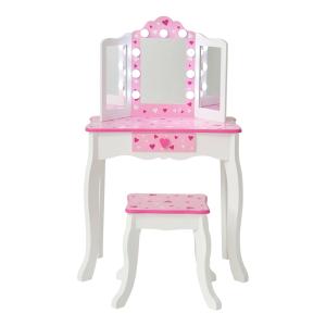 Tocador Infantil con Espejo Triple LED y Cajón Organizador,…