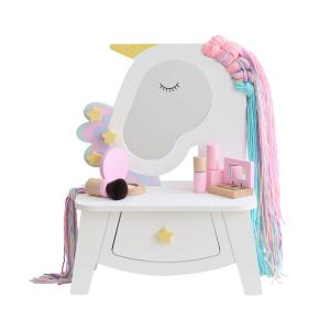Tocador Infantil Unicornio con Espejo y Accesorios, 42cm, B…