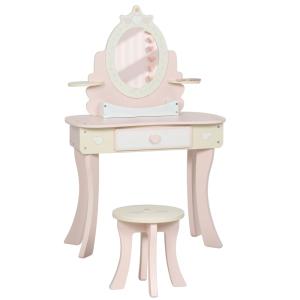 Tocador para niñas 59.8x29.6x89.8 cm rosa