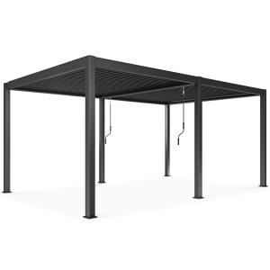 Toldo bioclimático autoportante gris 3 x 6 x 25 m