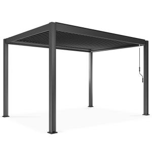 Toldo bioclimático autoportante gris de 3 x 4 x 25 m