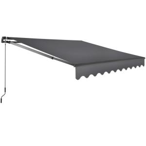 Toldo con brazo articulado y soporte pared, 250x200 cm, neg…
