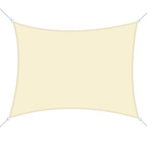 Toldo de vela rectangular 400x600 cm crema