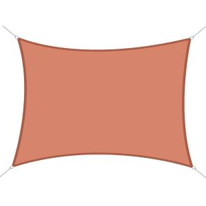 Toldo de vela rectangular color rojo 300 x 400 cm