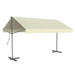 Toldo doble pendiente manual 4 x 1,5/1,5 m beige repelente…