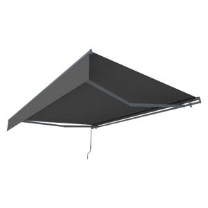 Toldo manual de 2,95 x 2,5 m de aluminio con lona gris.