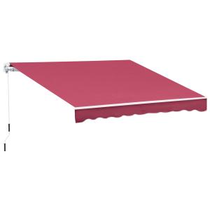 Toldo manual plegable rojo 395 x 245 cm