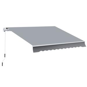 Toldo manual retráctil 295x245x151.5 cm gris