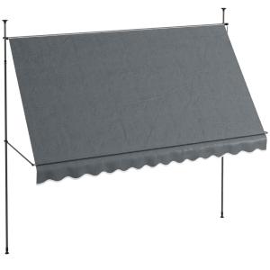 Toldo manual retráctil 350x120x300 cm gris oscuro