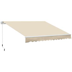 Toldo manual retráctil 350x250 cm crema
