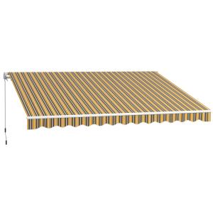 Toldo manual retráctil 350x250 cm gris y amarillo