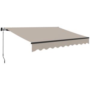 Toldo manual retráctil 360x220x150 cm crema