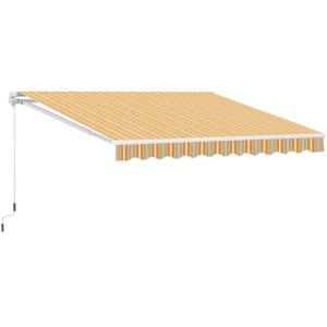 Toldo retráctil 300x250 cm mutilcolor (naranja, blanco y be…