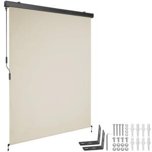 Toldo vertical con manivela, 2 soportes pared, 140x250 cm,…