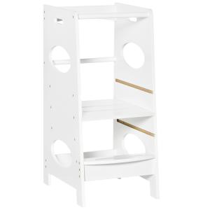 Torre de aprendizaje para niños 40x50x90 cm blanco