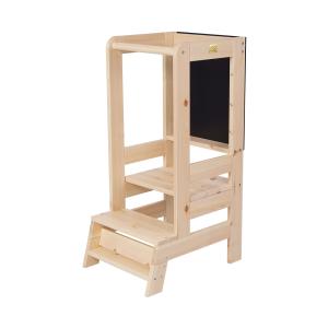 Torre de aprendizaje y observación de madera con tablero na…