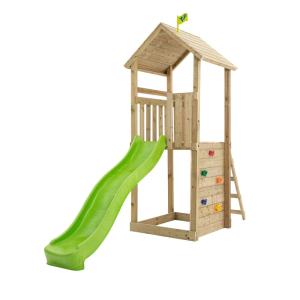 Torre de juegos con tobogán madera marrón H270cm