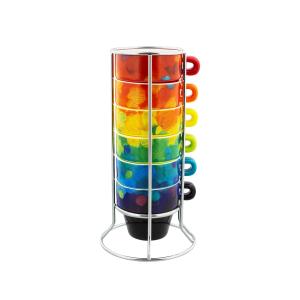 Torre de tazas ristretto  multicolor porcelana  18 x 0 x 0…