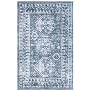 Tradicional gris verde/marfil alfombra 90 x 150