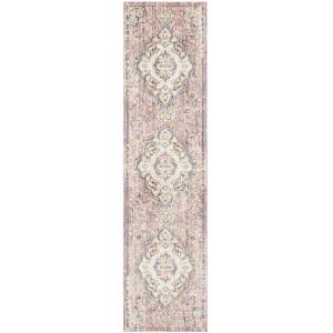 Tradicional neutral/rosa alfombra 70 x 245