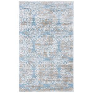Transicional azul/neutral alfombra 90 x 150