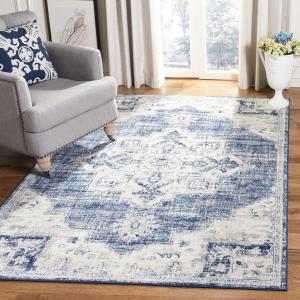 Transicional neutral/azul marino alfombra 120 x 180