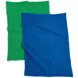 Trapos de algodón orgánico en relieve azul y verde 50 x 70…