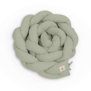Trenza protector (230 cm) para cuna en verde-oliva