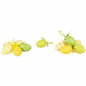Tubo de huevos de pascua (x12) verdes y amarillos