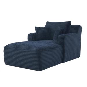 Tumbona/cama convertible de pana azul