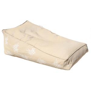 Tumbona de exterior flotante color con bordados coral