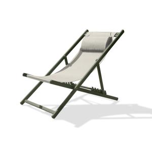 Tumbona de jardã­n de lona plastificada gris y de aluminio…