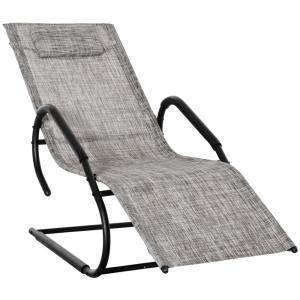 Tumbona de jardín 160x59.5x83 cm gris