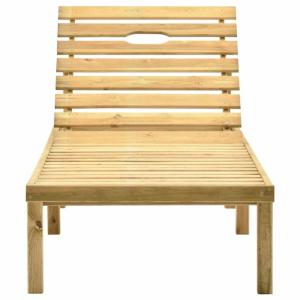 Tumbona de madera de pino impregnada marrón 200x70 cm