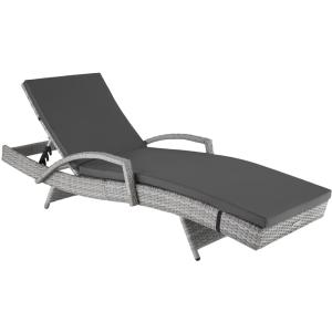 Tumbona de ratán curva de aluminio ajustable 5 posiciones,…