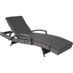 Tumbona de ratán curva de aluminio ajustable en 5 posicione…