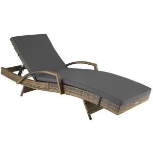 Tumbona de ratán curva de aluminio ajustable en 5 posicione…