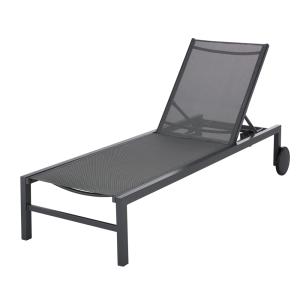 Tumbona de tela plastificada gris antracita